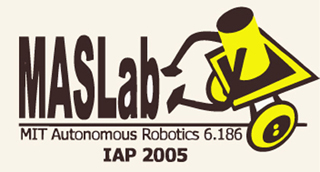 MASLab course logo: yellow robot on wheels.